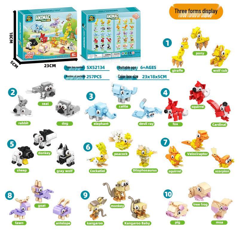 Tyrannosaurus & Insect Boy Dinosaur Building Blocks - Lego-Compatible Children s Gift