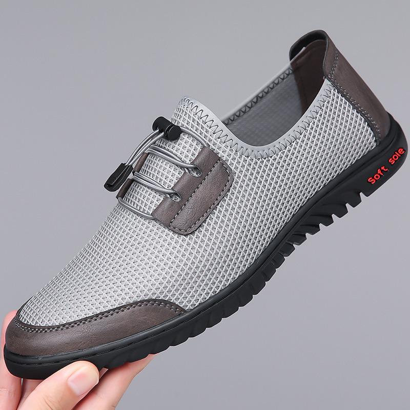 Men's Classic Non-Slip Breathable Leather Sandals - Lightweight & Fashionable Summer Slip-Ons