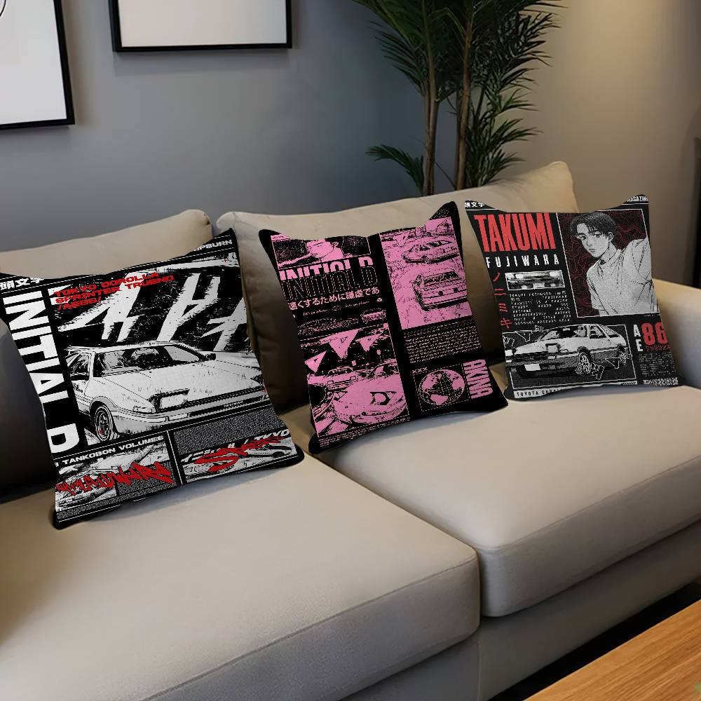 Anime Initial D Pillow Cushion Cover Pillowcase Living Room Sofa Home Decor Customized