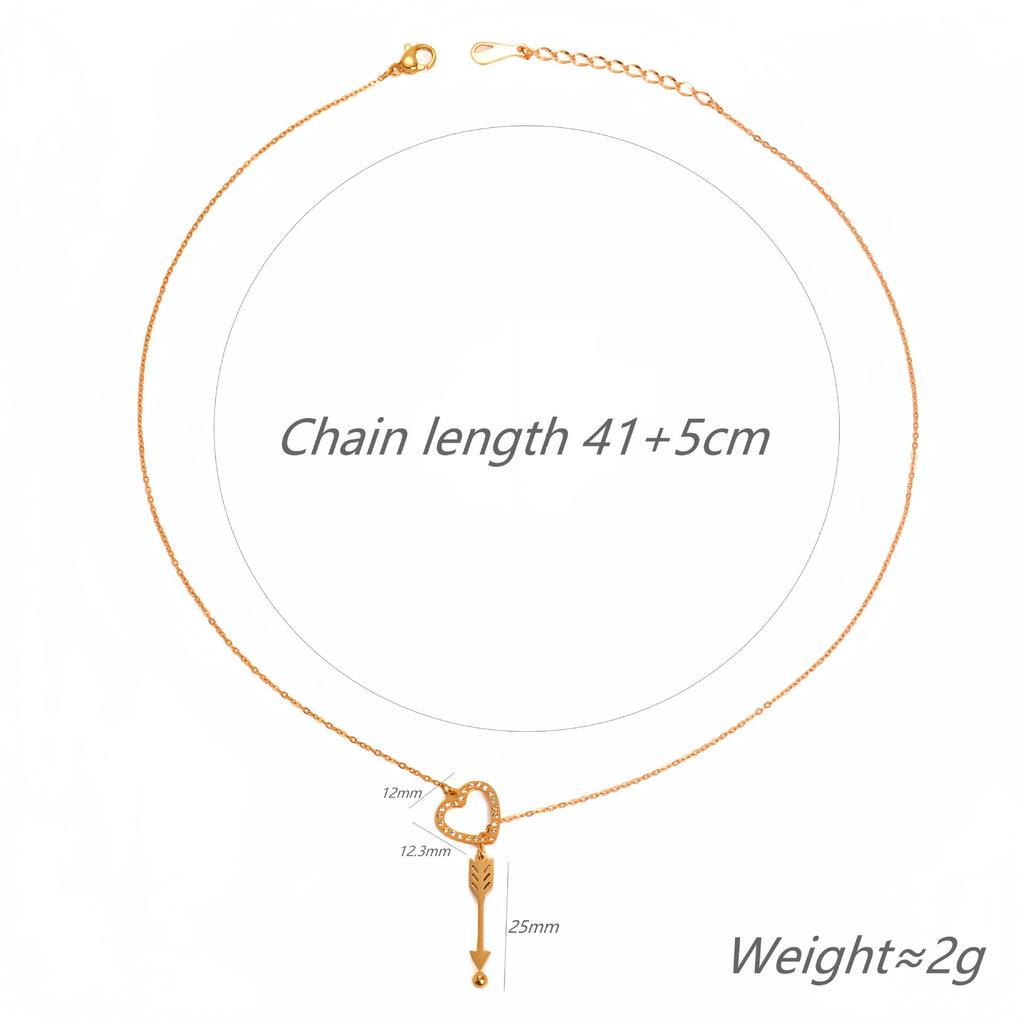 Stainless Steel Love Tassel Necklace, One Arrow Through The Heart Necklace, The Same Style For Girlfriend'S Valentine'S Day Gift