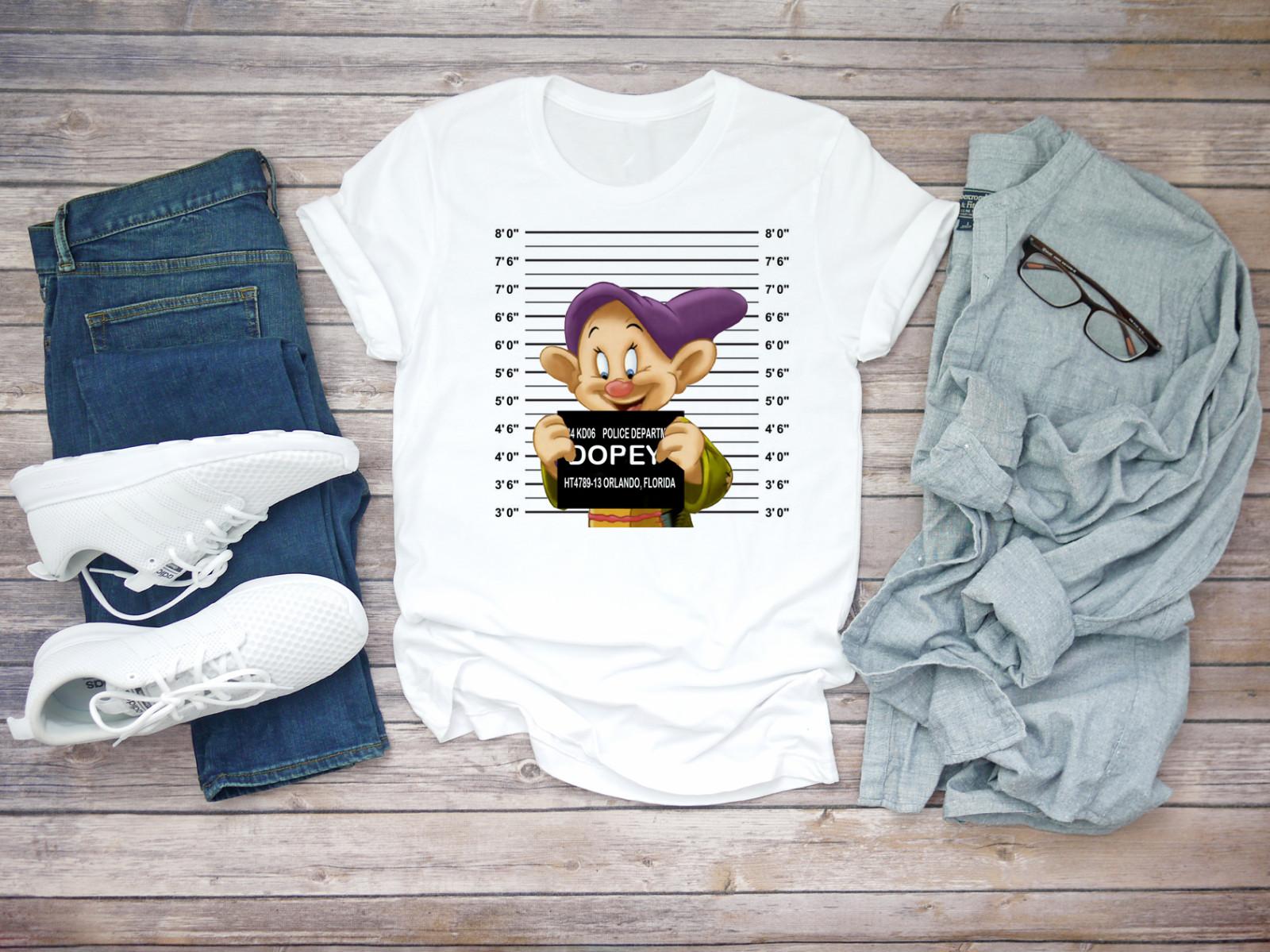 Mugshot Dopey 7 Dwarfs funny Short sleeve Men T-shirt A789 M