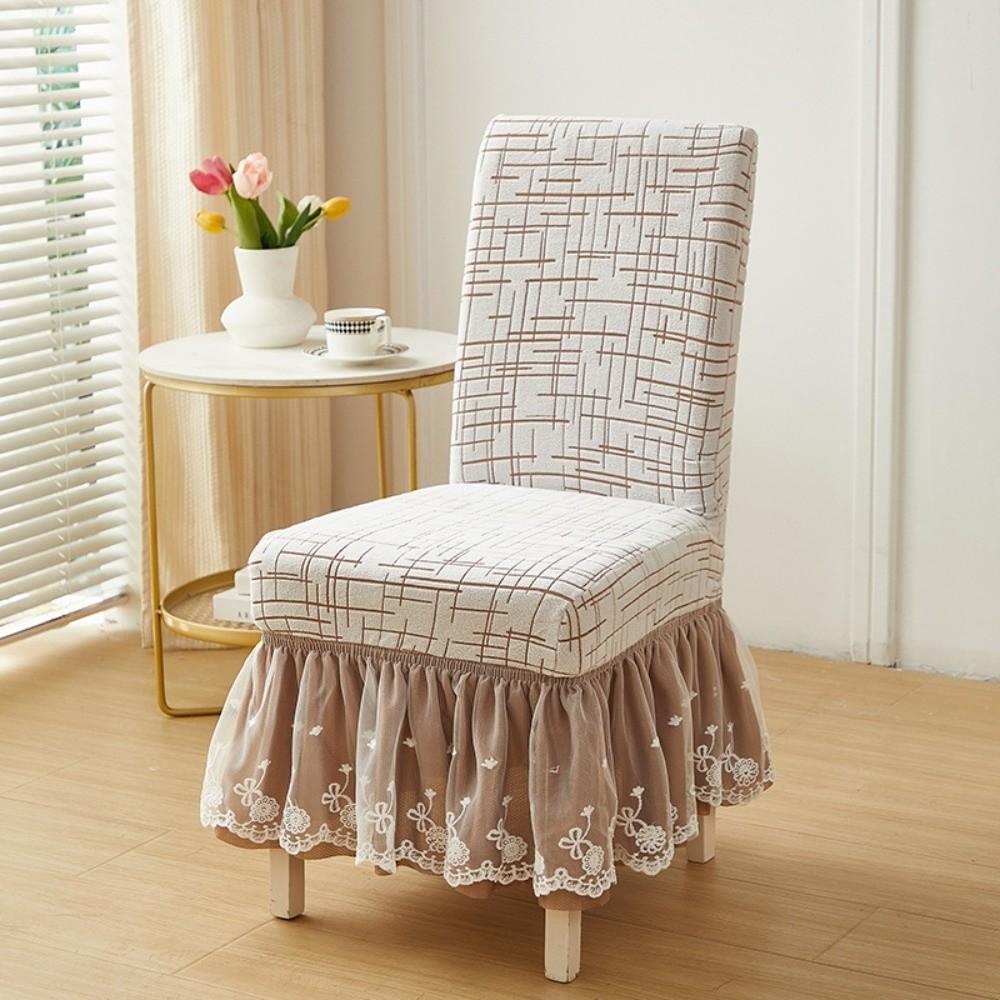 

Dust-Proof Elastic Chair Cover Thickened Seat Cover Washable Chair Cover with Skirt Home Decor хаки