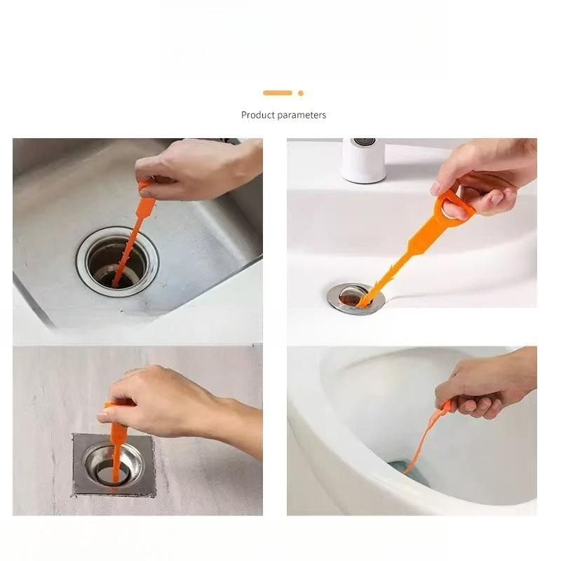 Household Kitchen, Toilet, Pipe, Sink, Hair and Hair Cleaner, Drain Unclogging Tool, Hand-cranked Toilet Unclogging Device