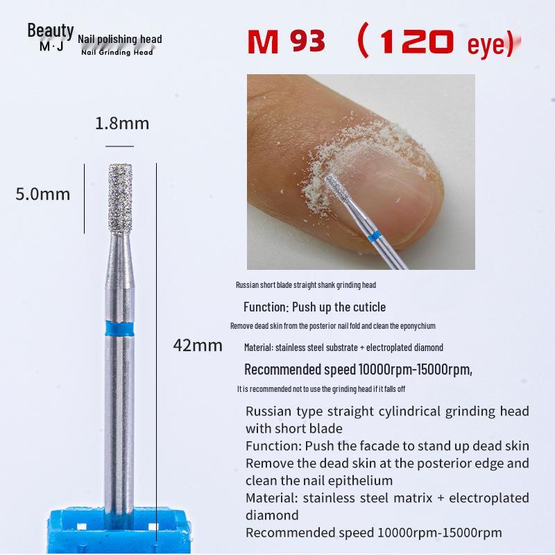 Russian Diamond Nail Grinding Head for Cuticle Pushing & Gel Polish Removal