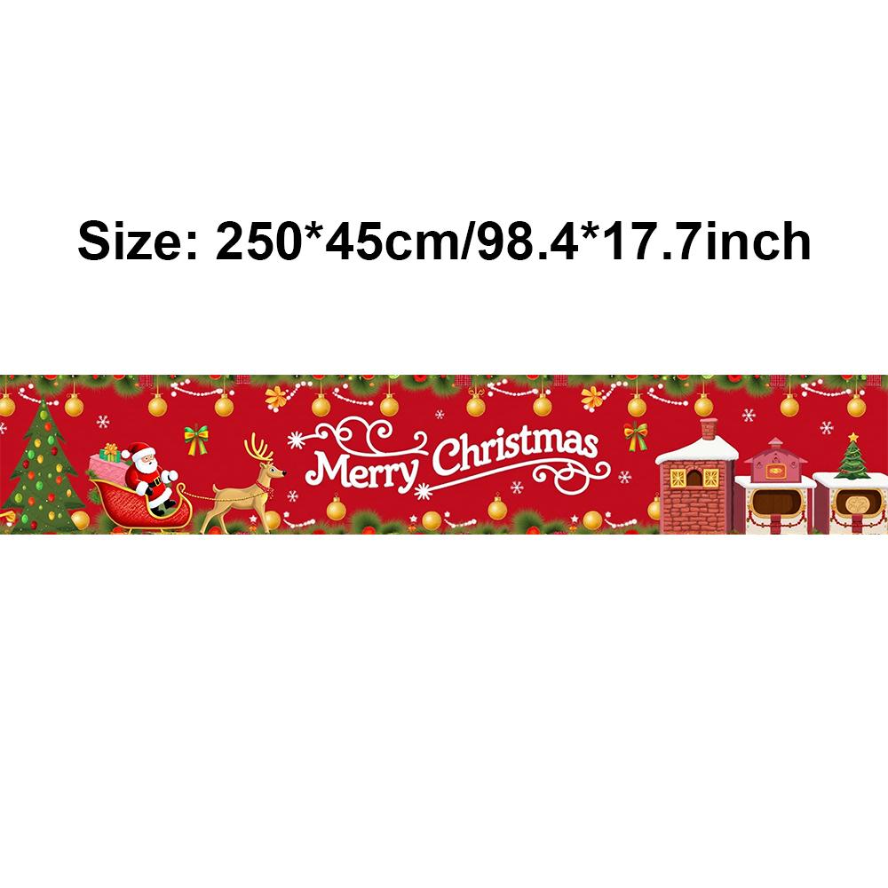 

250*45cm Christmas Santa Pattern Banner Outdoor Decoration Supplies Patio Party Decoration Scene Layout Props Home Garden Decors