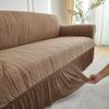 1 Stück Dehnbarer Sofabezug Jacquardmuster Sofabezüge mit Rock Einfarbige Staubdichte Rutschfeste Sofaschutzhülle für das Wohnzimmer