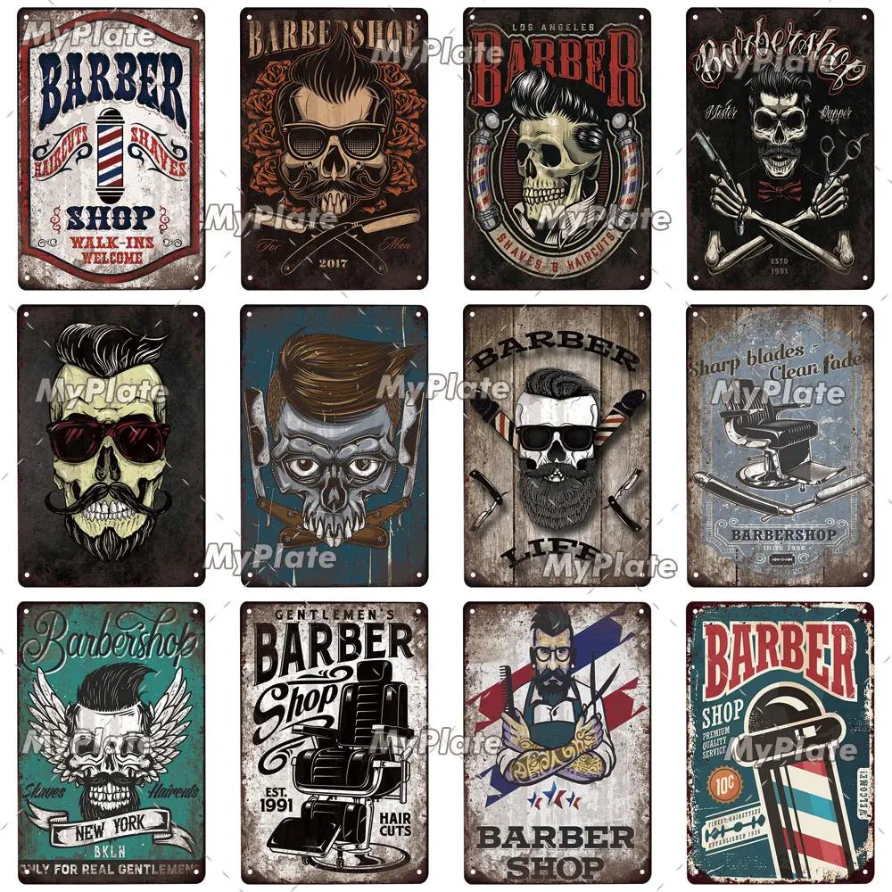 BARBER Tin Sign Metal Sign Retro Plaque Home Decor Metal Vintage Man Cave Bar Pub Club Home Wall Decoration