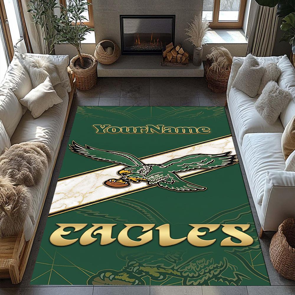 Philadelphia Eagles Customizable Name Floor Mat Design For Hallway Game Room Dormitory Decorate Room Antislip Carpet Decorate Offices Spiritual Gift