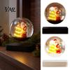 Christmas Desk Decoration for Office Magnetic Levitating Santa Claus Tree Ornament with LED Light, Lighted Rotating Floating Display Glass Ball