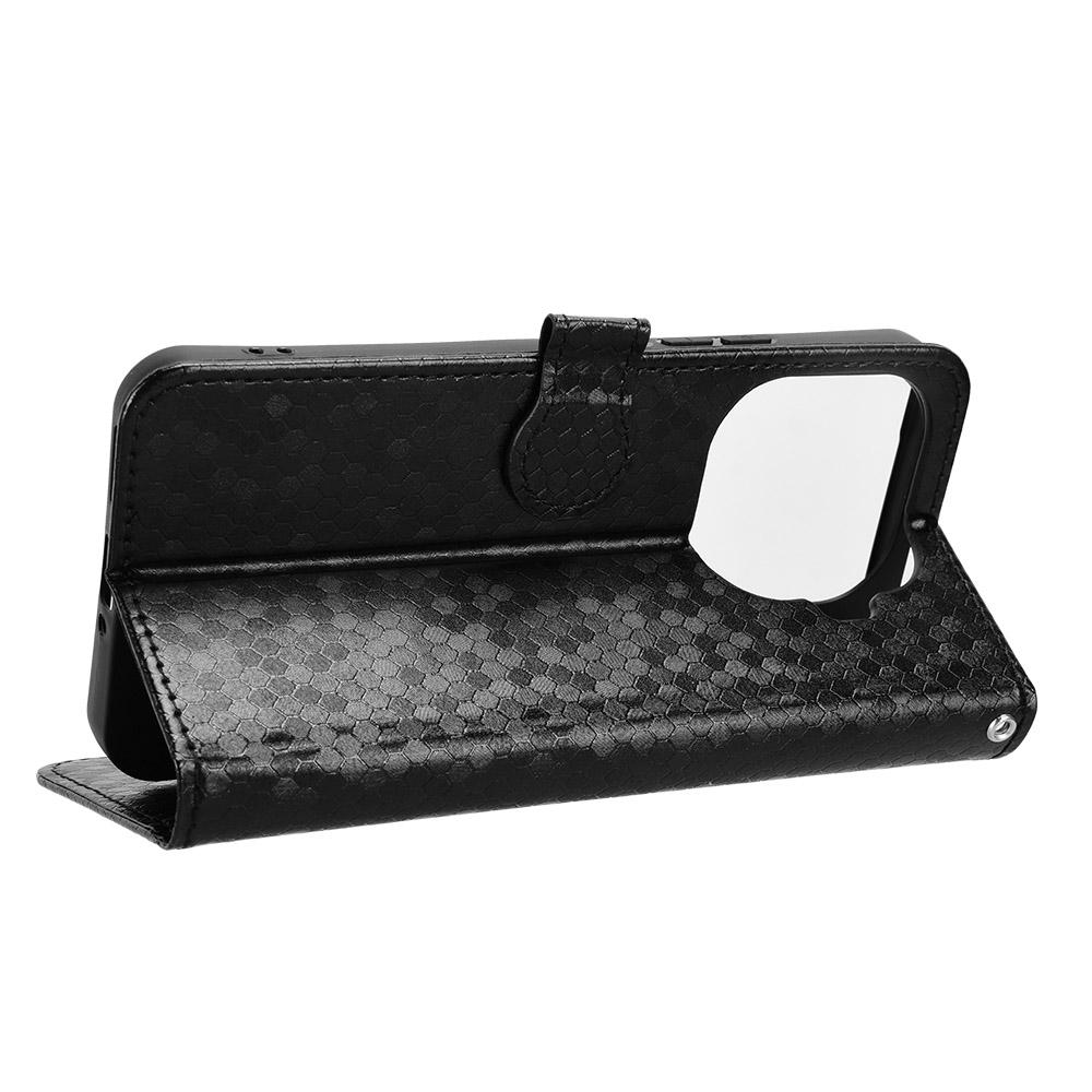For Xiaomi 15T Pro Wallet Case Dot Pattern Imprint PU Leather Phone Cover with Wrist Strap