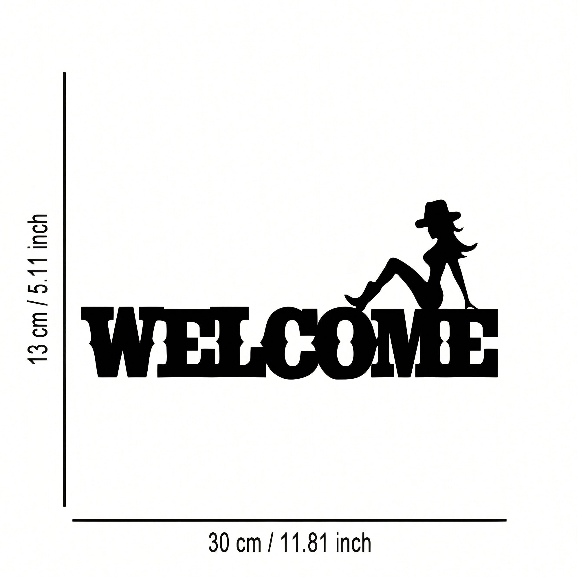 

1pc Welcome Metal Wall Plaque Ornate Iron Art Home Office Decor Living Room Cafe Bar Gift різнокольоровий