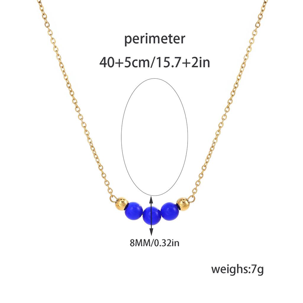 Vintage Necklace Featuring Natural Stone Adjustable Length Necklace Stainless Steel Texture Present for Women and Girl