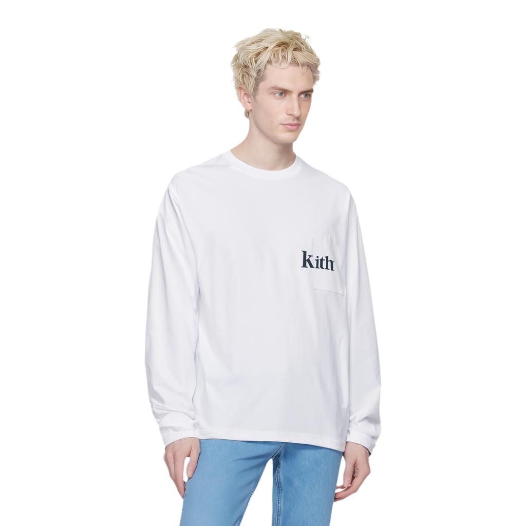 Kith Long-Sleeve Quinn Tee White Unisex Tops KH3994-101