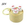 Unique Small Gifts for Friends 3D Printed Mini Animal Steamer Bun Keychain, Clicker Fidget Toy, Simulated Chinese Sensory Toys Anxiety Dim Sum