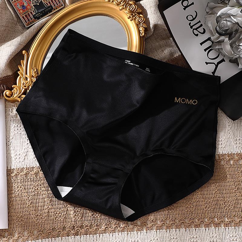 

Silk Smooth Pure Desire Panties Middle Waist Lady Sexy Bag Hip Antibacterial Triangle Women’s Panties L чорний