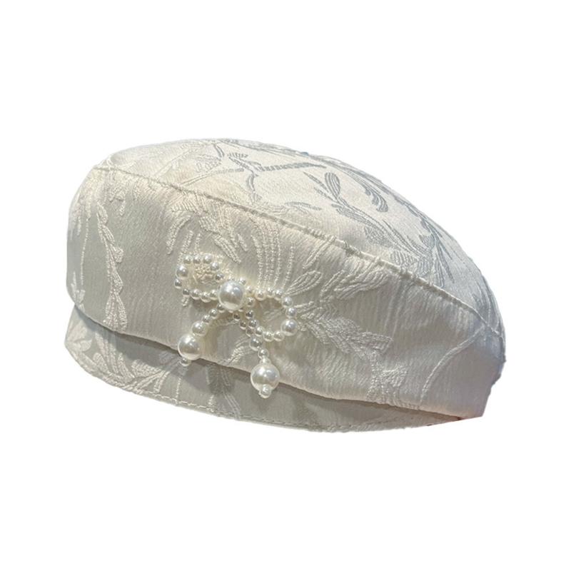 

Sophisticated Stylish Hats Unique Weathered Stylish Hat with Pearls Decoration Pattern for Fashionable Women