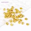 4mm Brass Beads Separators 18K Gold Plated Lantern Beads Spacer Beads,Round Loose Beads For Jewelry Making,DIY Jewelry Materials