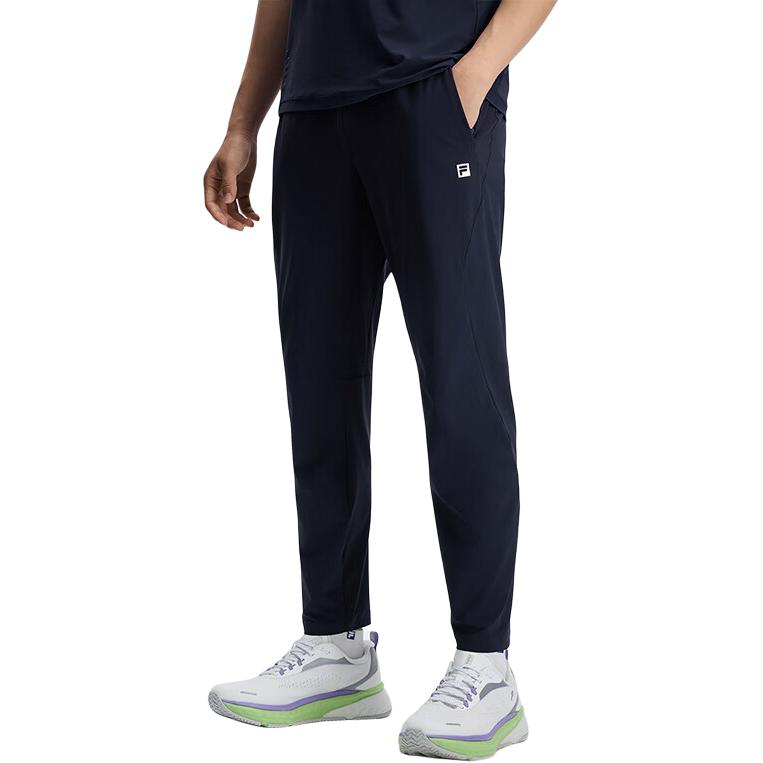Fila Athletics Fitness Solid Color Casual Soft Comfortable Breathable Mid-Rise Cool Feeling Knitted Sports Pants Men Pants Dark-Blue A11M431601FNV