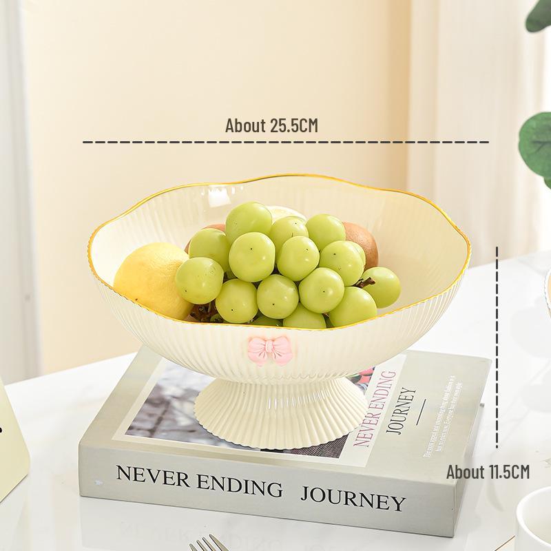 Elegant Ins-Style Fruit Bowl with Drainer - High-Footed Plate for Living Room Snacks and Fruits