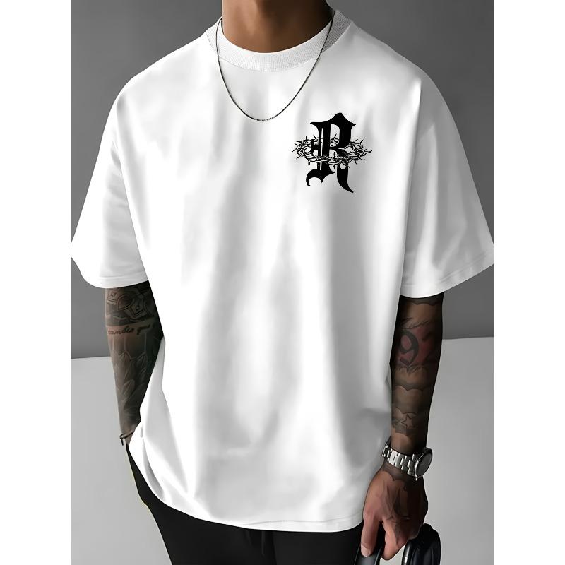 Stylish Men's Casual Tee - Soft, Breathable , Crew Neck, Short Sleeve, Comfort Fit for Spring & Summer, Perfect for Outdoor Activities
