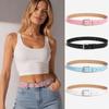Adjustable Hollow Heart Belt Pin Buckle Rhinestone Buckle Belt Casual Waist Belt  For Ladies