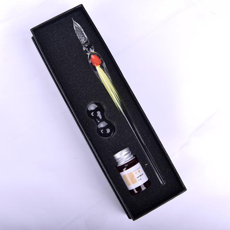 Farbige Glas-Dip-Feder Geschenkbox - Signatur & Kreativer Swatch-Stift