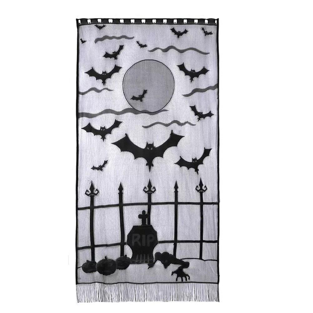 Black Lace Halloween Spiderweb Table Runner - European & American Style