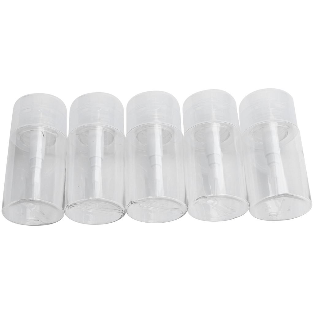 5Pcs 100ml Cosmetic Empty Bottle Cleansing Plastic Liquid Press Pump Refillable Bottles