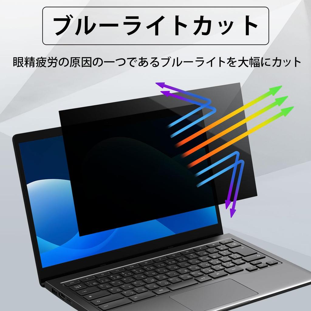 YMYWorld Privacy Screen Protector for 13.3-inch 16:9 Screens, Blue Light Blocking, Anti-Reflective, Double-Sided Use