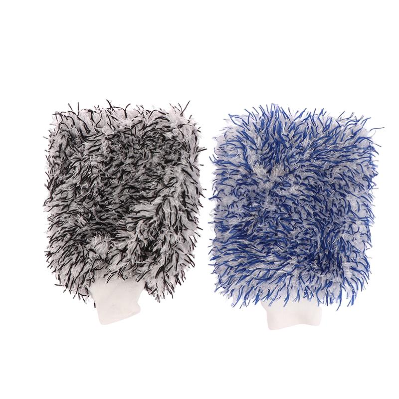 1Pc Car Wash Double Sided Car Plush Cleaning Gloves Non-Slip Microfiber Easy To Cleaning Car Wash Gloves Car Accessories