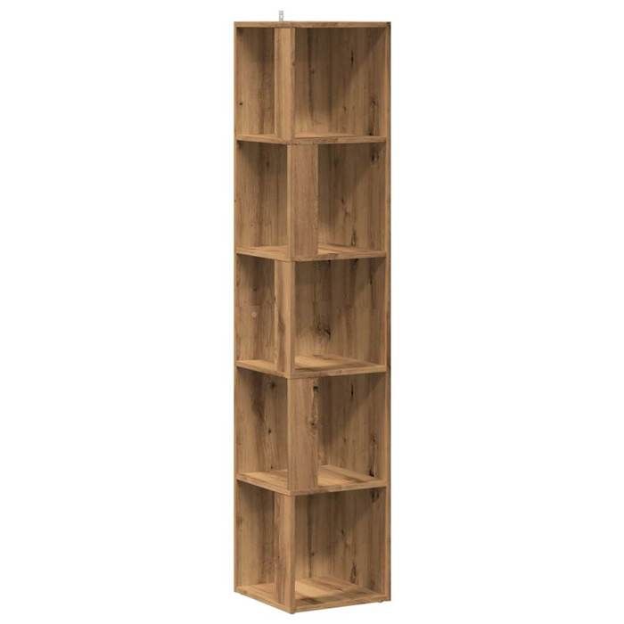 VidaXL Armoire d'angle chêne artisanal 33x33x165 cm bois d'ingénierie, étagère d'angle, bibliothèque, vitrine, étagère à 856725