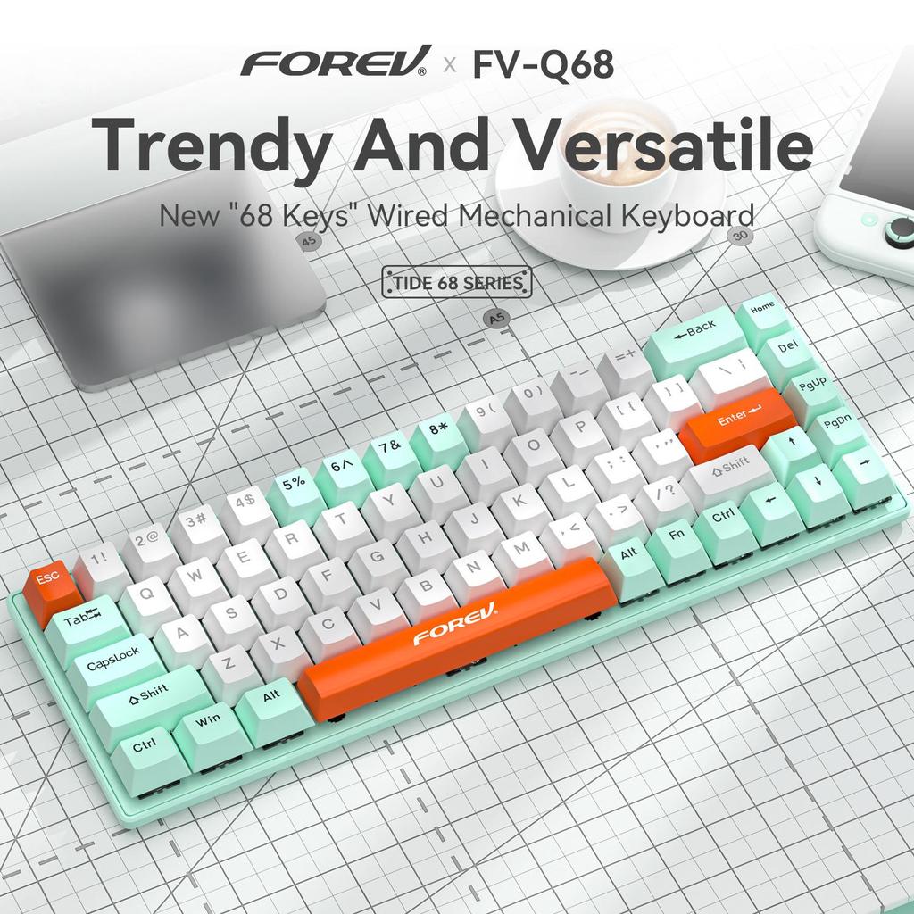 RGB Russian Co-branded Custom Three-Mode Wired Gaming Mechanical Keyboard