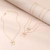 Feminine Alloy Butterfly Bow Necklace With Geometric Pendant For Women Fashion Jewelry