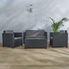 Black Resin Garden Furniture "Belem" 4 Seats Wilsa Garden