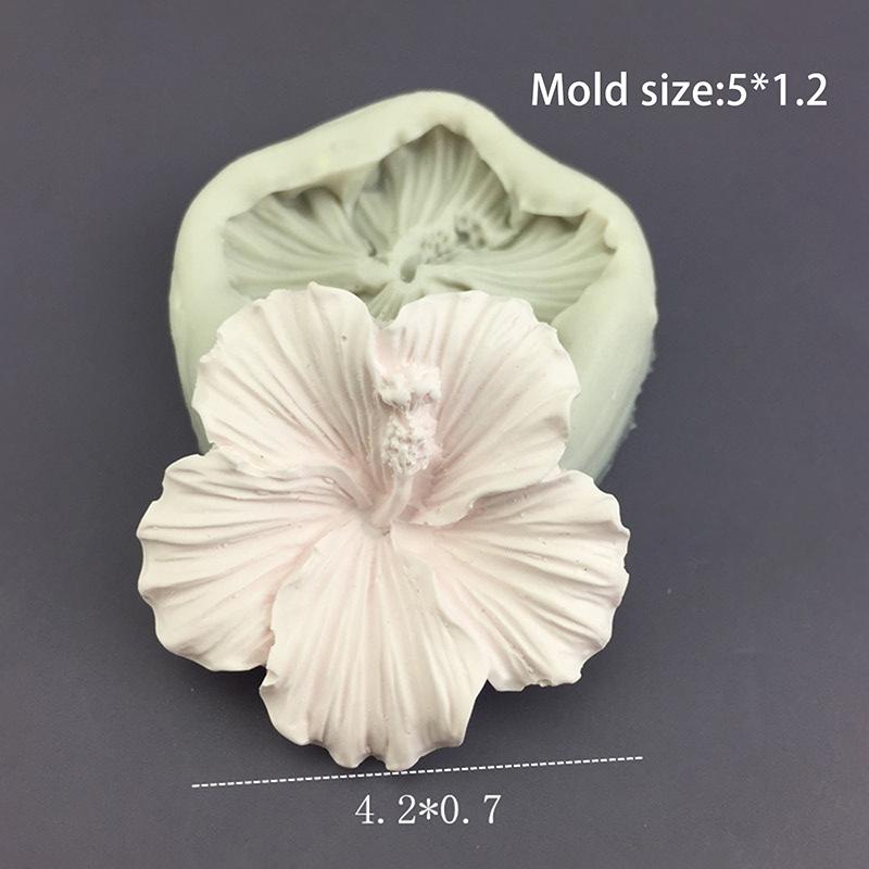 Hibiscus Shaped Diy Molds Fondant Moulds Chocolate Moulds Cake Decorating Gadgets Silicone Material Handmade Baking Accessories