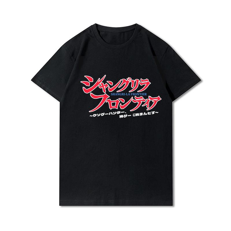 Plus Size Summer T Shirts for Women Anime Shangri La Frontier Printed Casual Short Sleeves Tops 100% Cotton Oversize O Neck Tees