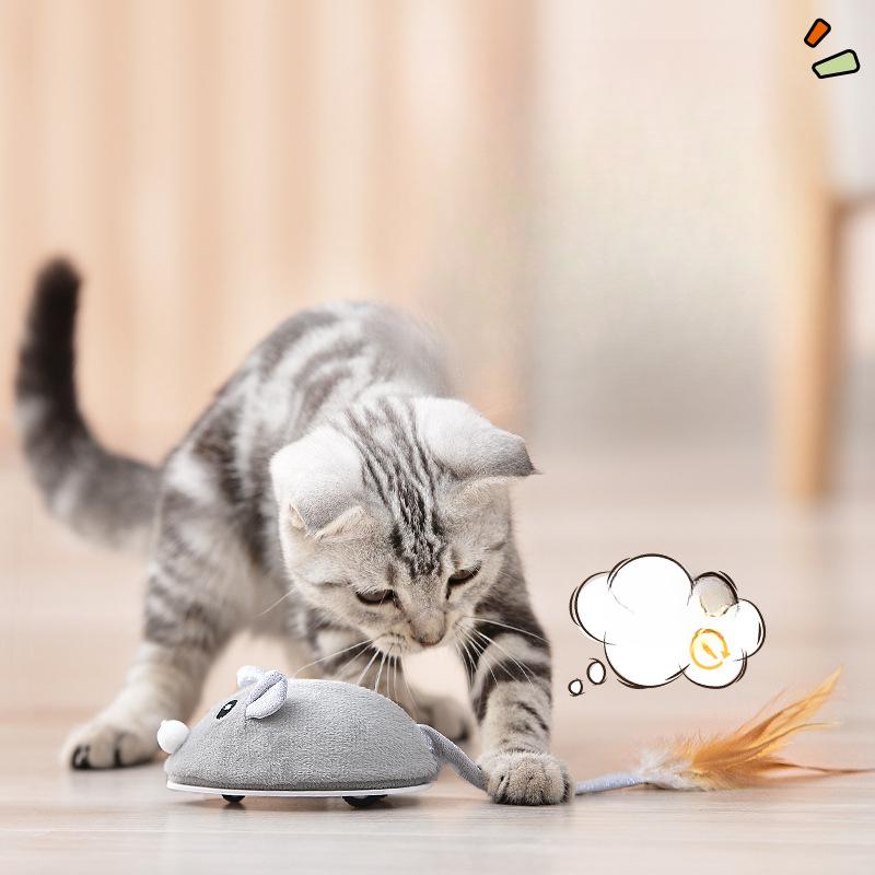 Haustier Wiederaufladbares Spielzeug zur Belustigung der Katze Maus Kriechende Maus Simulation Katze Elektrisches Katzenspielzeug Stab