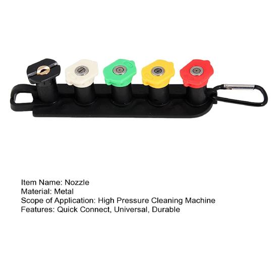 Spray Nozzle Set Pressure Washer Nozzle Tips with Nozzle Holder Universal Quick Connect Metal Nozzles Kit for Watering Plants Washing Cars