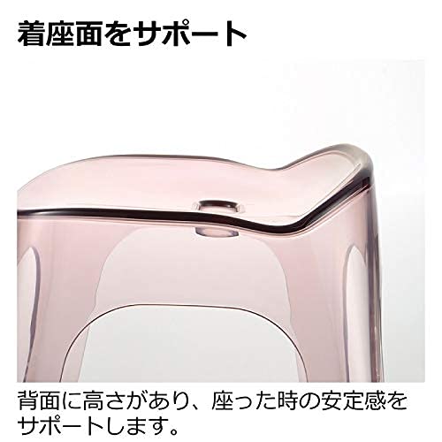 Richell Lucre Bath Chair, 30H, Brown, Made In Japan, Non-Slip, Stylish, Clear Plastic, 130041