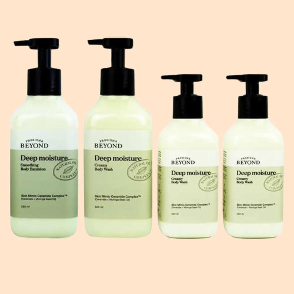 Fragrant Perfume Body Wash Large Size BEYOND Deep Moisture Smoothing Lotion Creamy 4-Piece Set