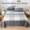Washed Cotton Bed Sheet Bedspread Soft Breathable and Fade Resistant Easy Maintenance for Room Bedding Sheet