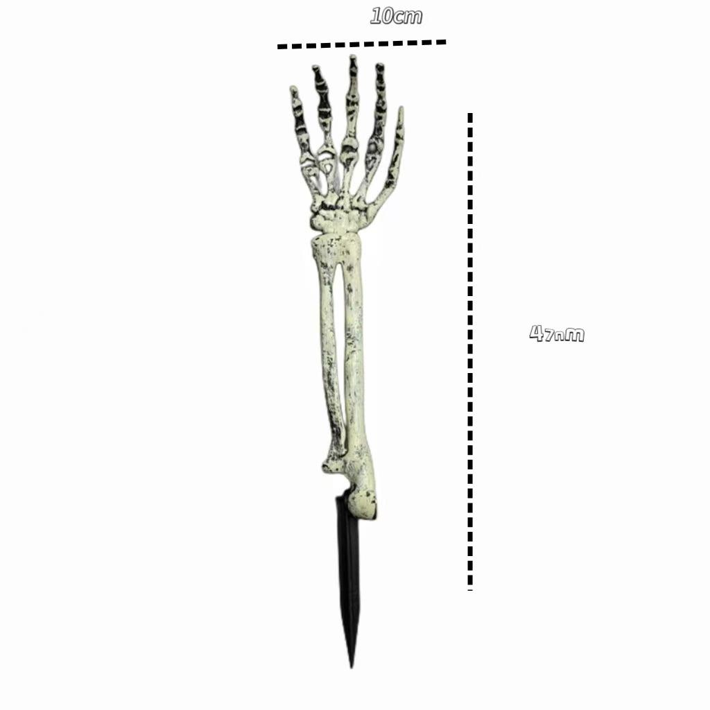 Halloween Skeleton Hands Bones Yard Stakes Set, Outdoor Lawn Graveyard Haunted House Party Prop