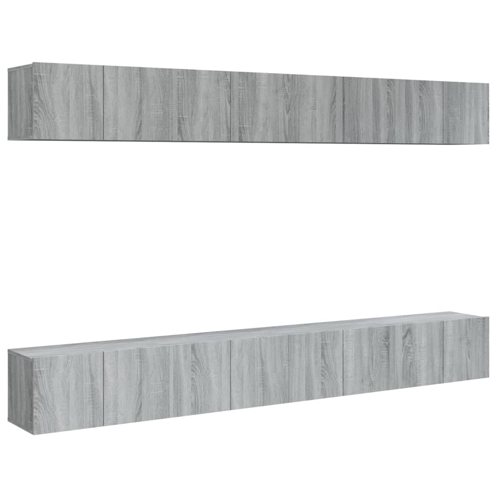 8 piece TV cabinet set gray Sonoma 60 x 30 x 30 cm engineered wood