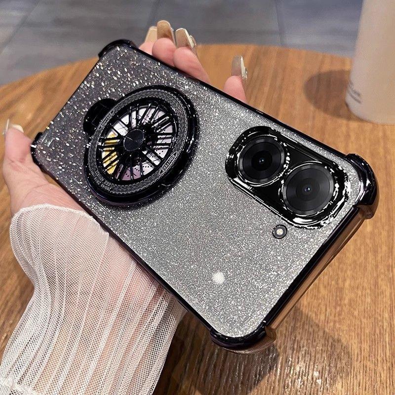 Gyro Phone Holder Case For Xiaomi Redmi A5 A3 A1 Turbo 4 3 Pro Fundas Glitter Shockproof Plating Phone Cover
