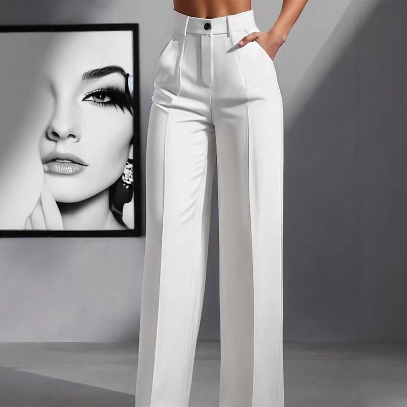 Women's High Waist Wide Leg Pants Tailored Flowy Trousers Casual Work Pants