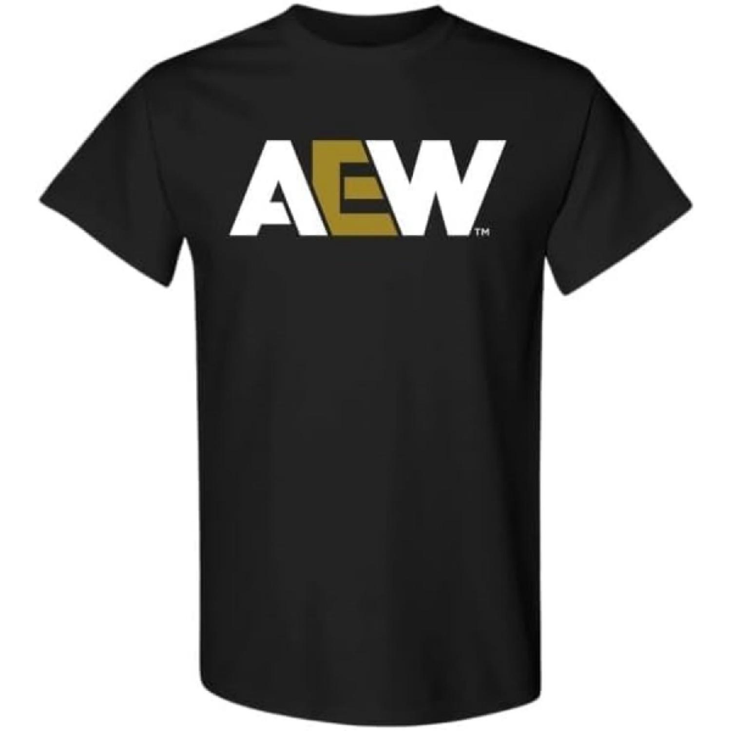 AEW Logo T-Shirt (White & Gold) S
