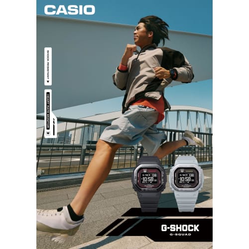 Casio Klokke G-Shock G-SQUAD Pulsklokke med Bluetooth DW-H5600MB-1A4JR Herre Svart