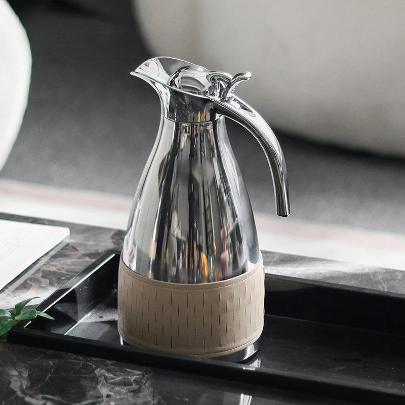 Luxury Stainless Steel Kettle, Tea Set, Metal Woven Leather Cold Water Kettle, Living Room Decoration, Kitchen Supplies