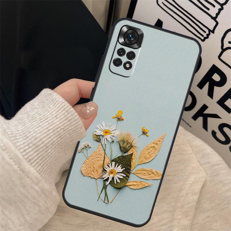 Flowers Pressed Cover For Xiaomi Redmi Note 13 10 11 12 14 15 Pro Plus Case For Redmi 15 12C 13C 14C 10C 15C