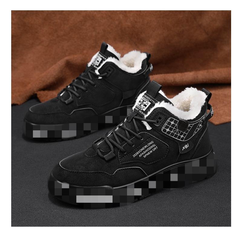 New Autumn&Winter Fleece Lined Thickened Casual Versatile Work Shoes, Fashion Trendy Martin Boots, Warm Snow Boots